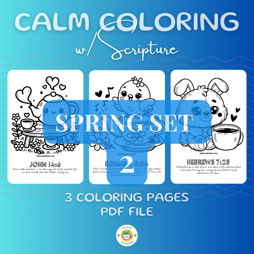 Calm Coloring With Scripture | Spring Set 2 | Adult Coloring Pages ...