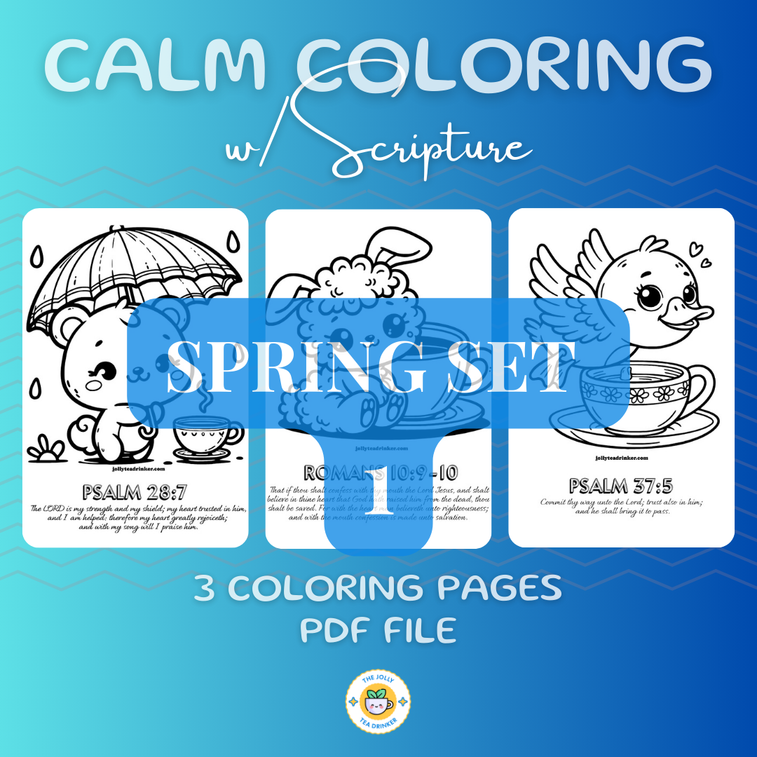 Calm Coloring With Scripture | Spring Set 1 | Adult Coloring Pages ...